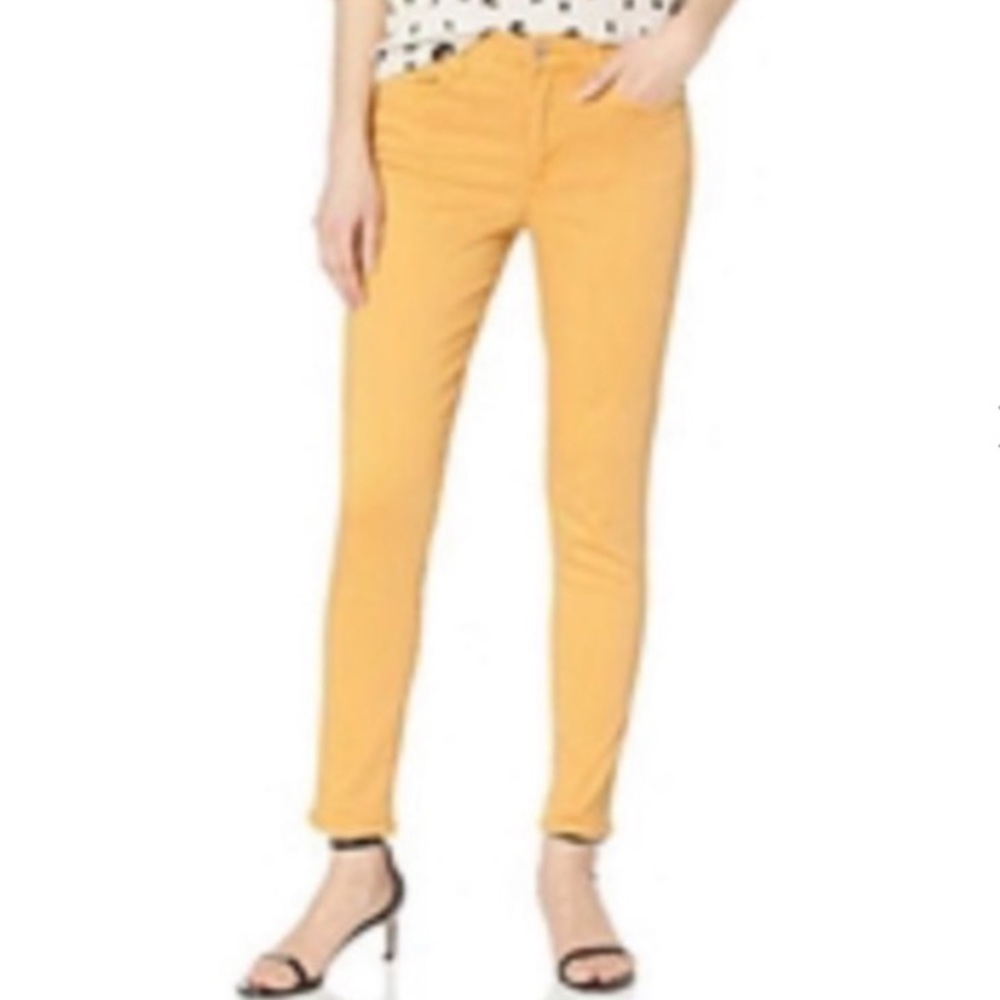Ella Moss Distressed High Rise Skinny Ankle Size 28 in Mustard/Yellow/Citrus
